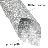 Silver Metallic Litchi with Silver Chunky Double Sided Sheet