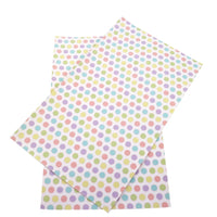Spots Pastel on White Faux Leather Sheet