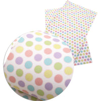Spots Pastel on White Faux Leather Sheet