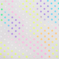 Spots Rainbow on Pink Fine Glitter Faux Leather Sheet