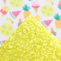 Summer Time Fun with Yellow Chunky Glitter Double Sided Faux Leather Sheet