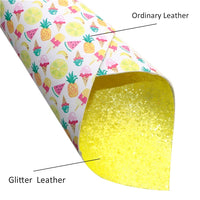 Summer Time Fun with Yellow Chunky Glitter Double Sided Faux Leather Sheet