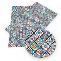 Tile Style - Blues Faux Leather Sheet