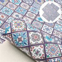 Tile Style - Blues Faux Leather Sheet
