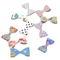 Unfinished Pre Made Leatherette Bows (25)