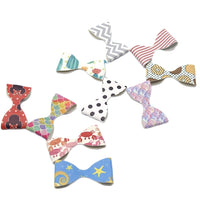Unfinished Pre Made Leatherette Bows (25)