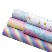 Unicorn Rainbow Faux Leather Full Sheet Pack of 5