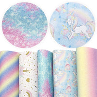 Unicorn Rainbow Faux Leather Full Sheet Pack of 5