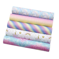 Unicorn Rainbow Faux Leather Full Sheet Pack of 5