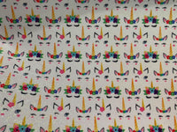 Unicorn Wink with Glitter Faux Leather Sheet
