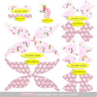 Pre Cut Unicorn Pink Faux Leather Bow