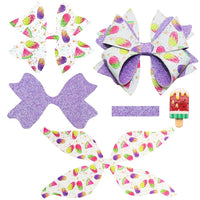 Pre Cut Watermelon Ice Cream Faux Leather Bow