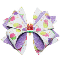 Pre Cut Watermelon Ice Cream Faux Leather Bow