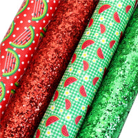Watermelon Faux Leather Full Sheet Pack of 4