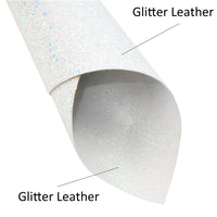 White  Fine Glitter with White Chunky Glitter Double Sided Sheet