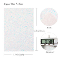 White  Fine Glitter with White Chunky Glitter Double Sided Sheet