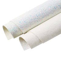 White  Fine Glitter with White Chunky Glitter Double Sided Sheet