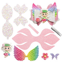 Pre Cut White Fairy OTT Faux Leather Bow