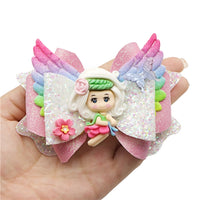 Pre Cut White Fairy OTT Faux Leather Bow