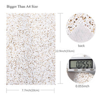 Chunky Glitter White and Gold Combo Faux Leather Sheet