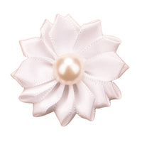 Satin Ribbon Flower with Pearl 3.8cm