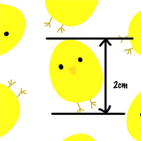Easter Little Chicks on White Faux Leather Sheet