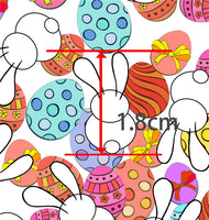 Easter Rainbow Bunnies on White with Light Blue Litchi Double Sided Sheet