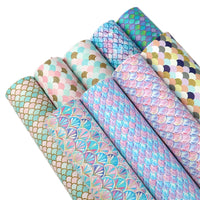 Mermaid Scales Faux Leather Sheet Pack of 9