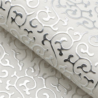 Foil Swirl on White Faux Leather Sheet