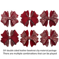 Pre Cut Christmas Reindeer Shaker Faux Leather Bows