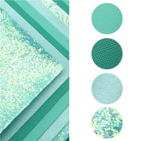Teal Mixed Faux Leather Full Sheet Pack of 8