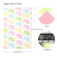 Easter Pastel Rabbits on White with Light Pink Litchi Double Sided Sheet