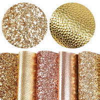 Gold Combo Mixed Faux Leather Full Sheet Pack of 5