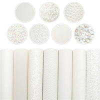 White Mixed Faux Leather Full Sheet Pack of 7