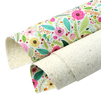 Floral Spring Arrangement with Silver White Chunky Glitter Double Sided Sheet