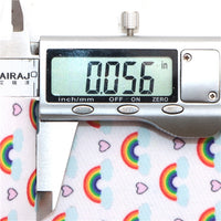 Rainbows with Heart Sequins on White  Double Sided Sheet