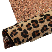 Animal Print Faux Fur with Brown Chunky Glitter Double Sided Sheet