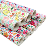 Floral Mixed #2 Faux Leather Full Sheet Pack of 9