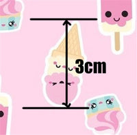 Ice Creams on Pink Faux Leather Sheet