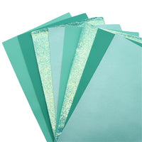 Teal Mixed Faux Leather Full Sheet Pack of 8