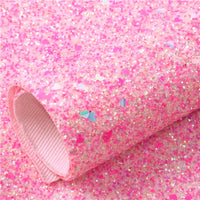 Chunky Pink with Hearts Faux Leather Sheet