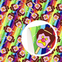 Bubble O Bill on Rainbow Stripe Faux Leather Sheet