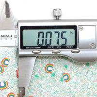 Chunky Glitter with Rainbow Clay Embellishment Faux Leather Sheet