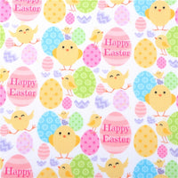 Easter Eggs/Chicks Happy Easter with Yellow Litchi Double Sided Sheet