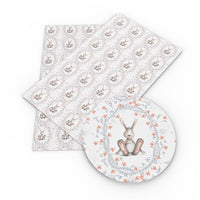 Easter Rabbit Wreath Floral Faux Leather Sheet