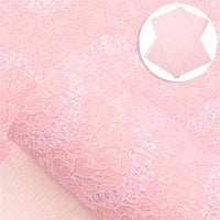 Lace Chunky Glitter Faux Leather Sheet