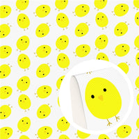 Easter Little Chicks on White Faux Leather Sheet