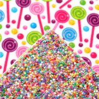 Lollipops with Mixed Chunky Glitter Double Sided Faux Leather Sheet