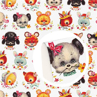 Retro Animals Faux Leather Sheet