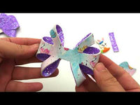 Pre Cut Easter Ombre Purple & Bunny with Carrot Faux Leather Bow